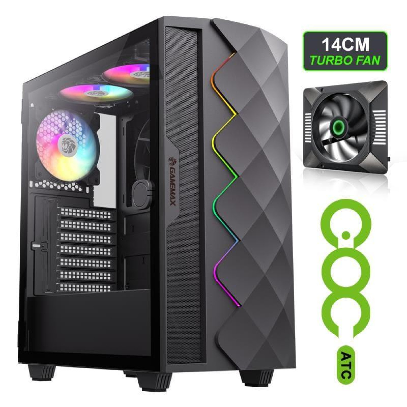 Корпус GameMax Diamond CP Black (DIAMOND CP BK) Б/у,U1