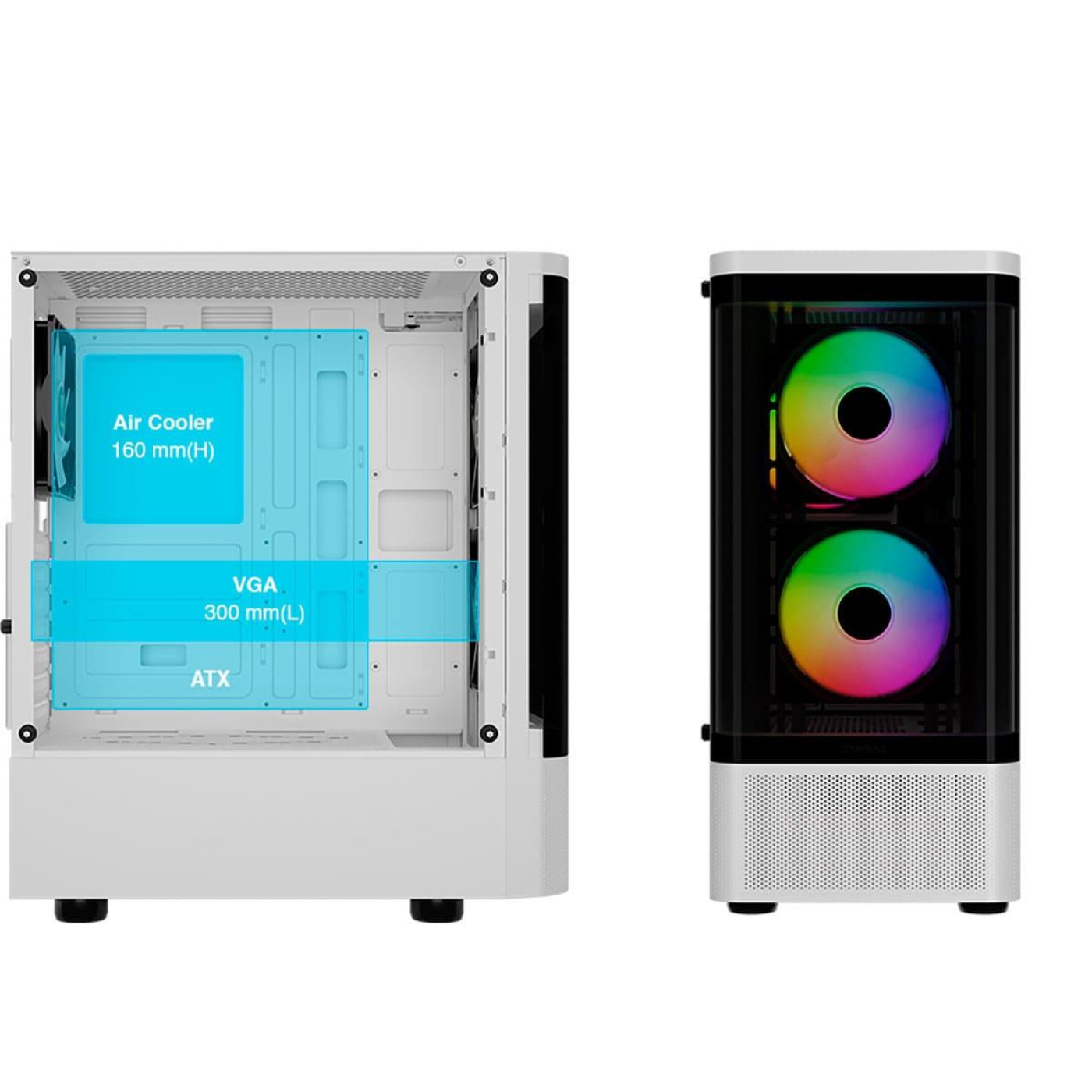 Корпус GAMDIAS TALOS E3 CG WH без БП White (4711514501209)