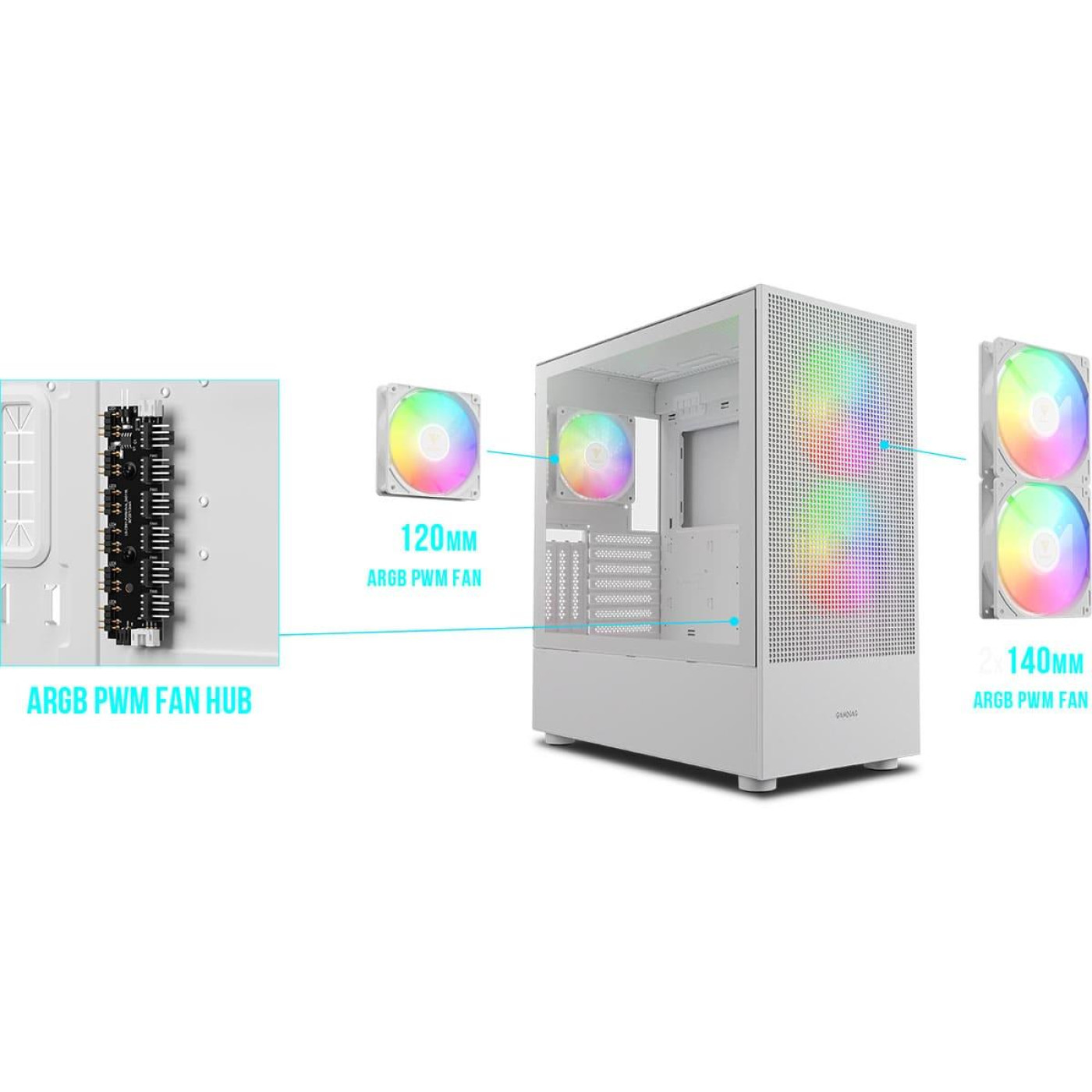 Корпус GAMDIAS TALOS M3 MESH WH (4711514500905)