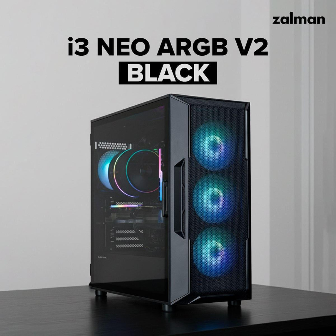 Корпус Zalman I3 Neo ARGB V2 Tempered Glass без БП Black (I3NEOARGBV2BLACK)