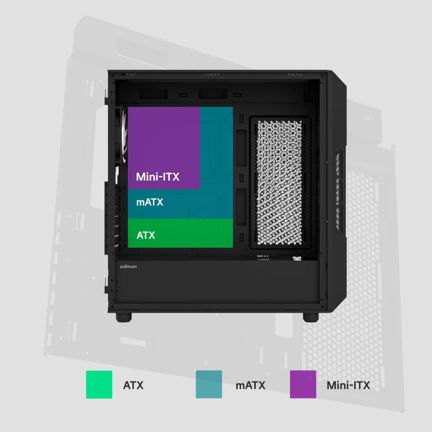 Корпус Zalman I3 Neo V2 Tempered Glass без БЖ Black (I3NEOV2BLACK)