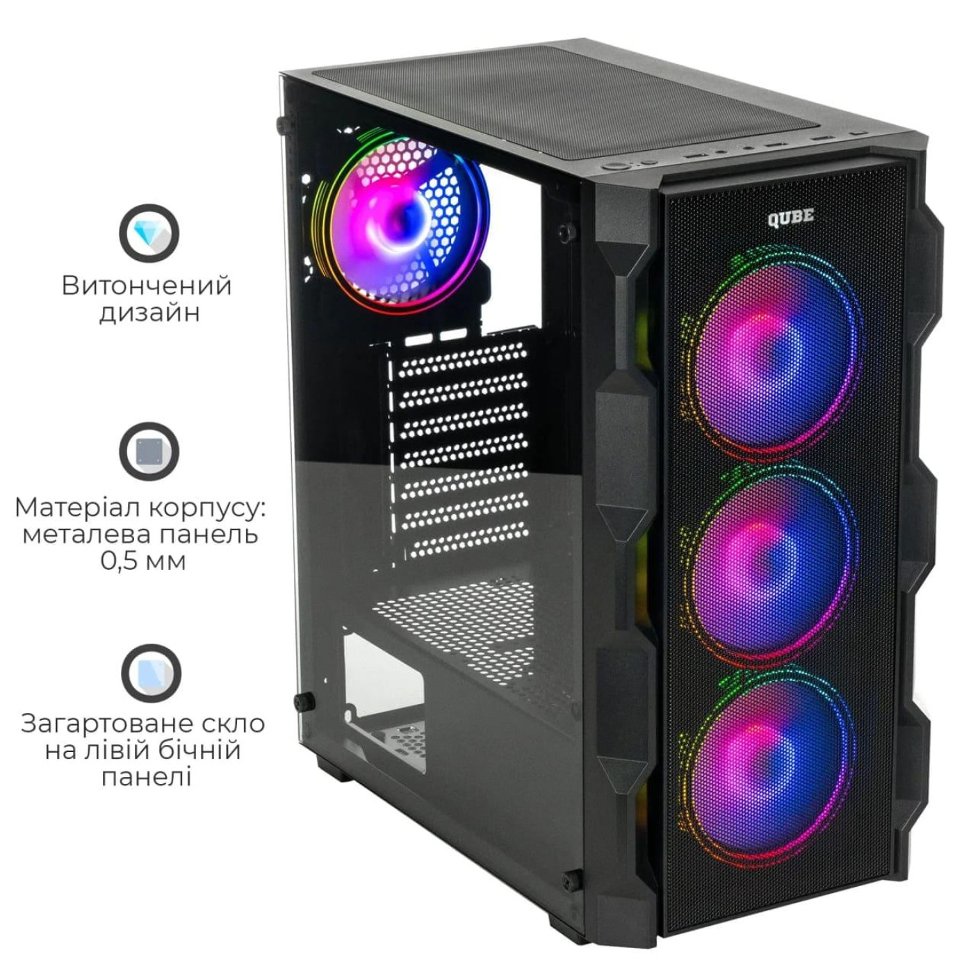 Корпус QUBE CORSAIR ARGB Black (CORSAIR_FMNU3)