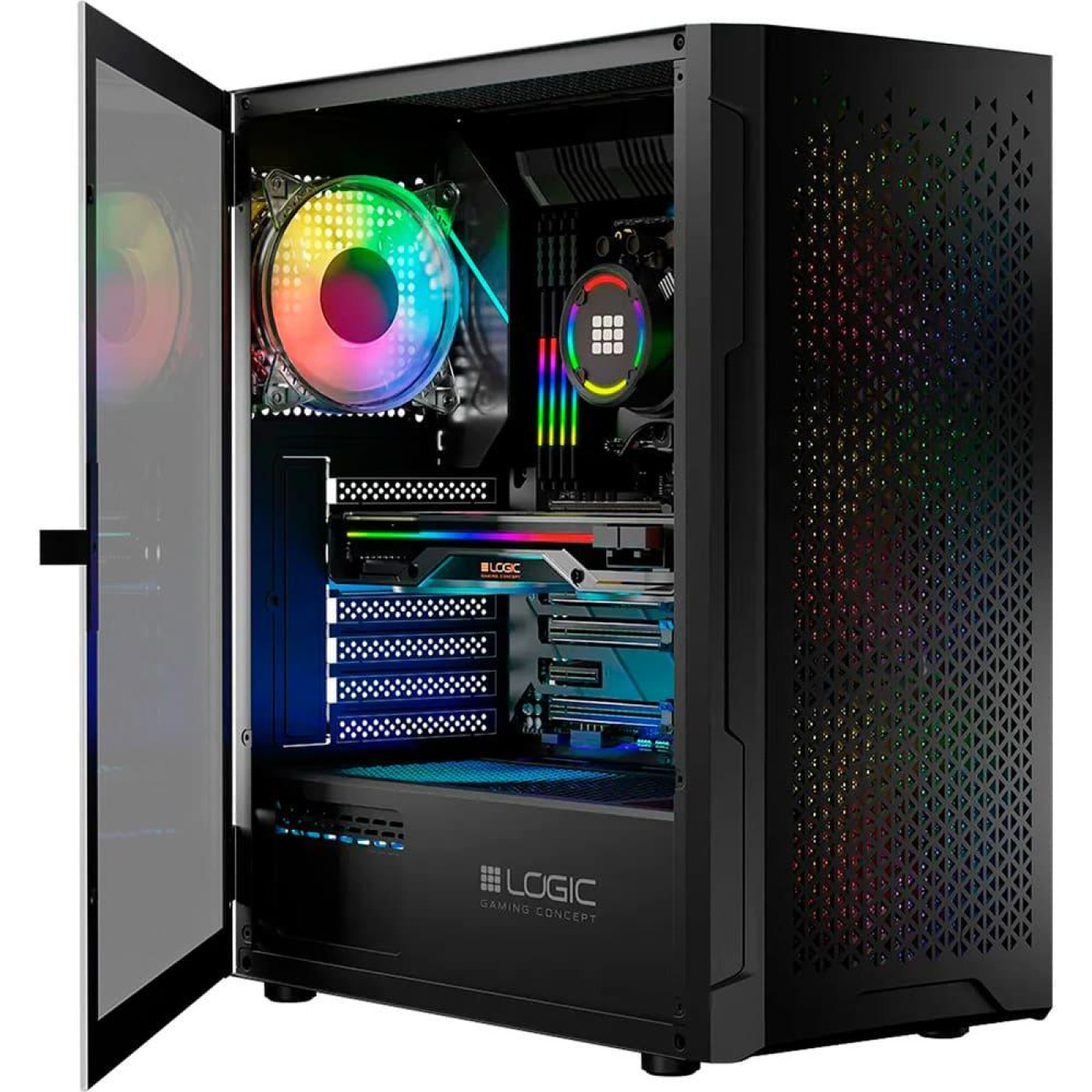 Корпус LogicConcept ARAMIS MESH+GLASS ARGB fans 4x120mm BLACK без БЖ ATX