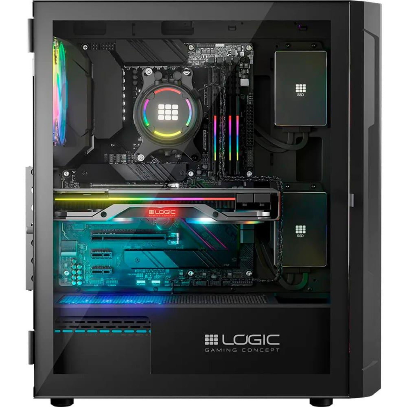 Корпус LogicConcept ARAMIS MESH+GLASS ARGB fans 4x120mm BLACK без БЖ ATX