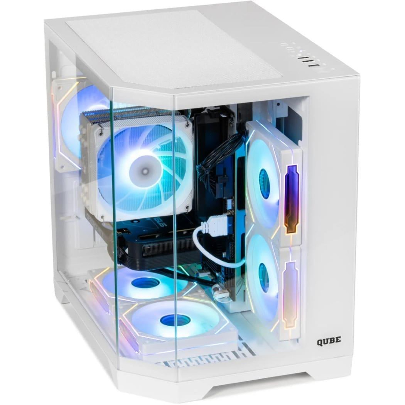 Корпус QUBE CRYSTAL ARGB White (CRYSTAL_GWNU3) Без БП