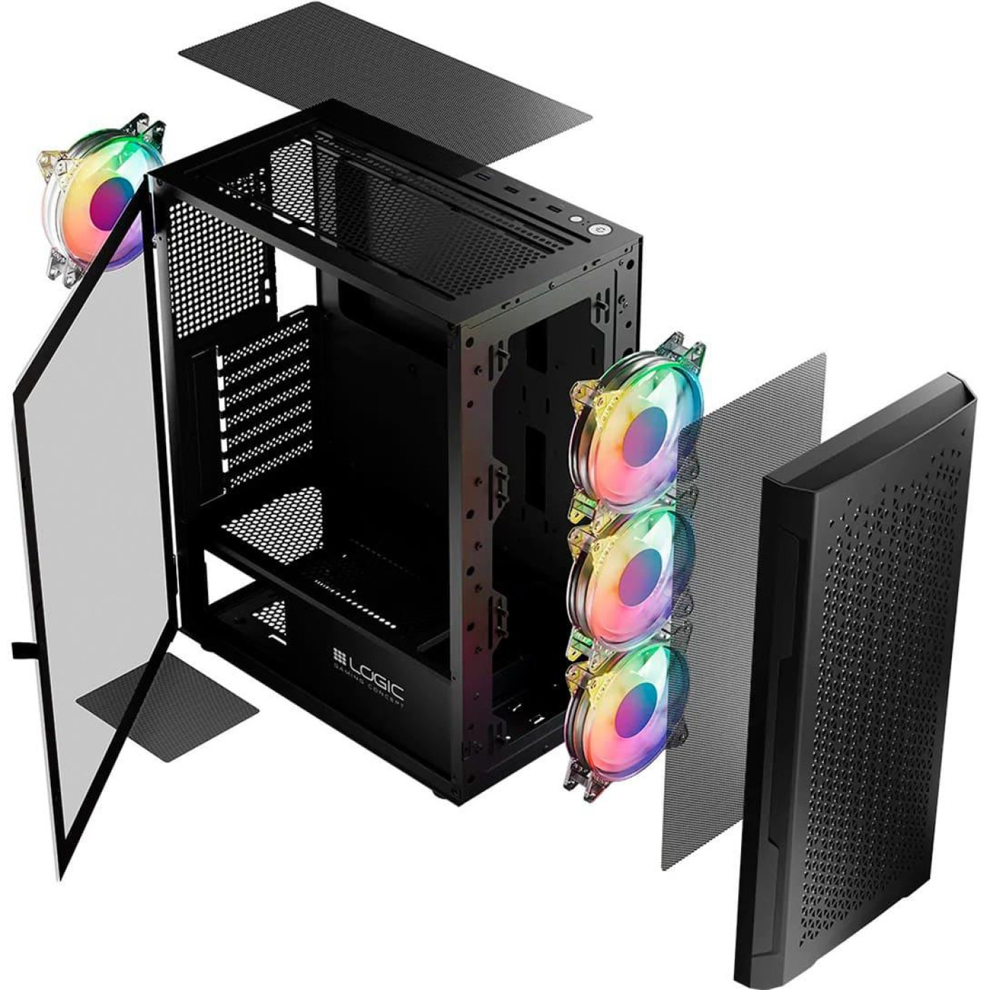 Корпус LogicConcept ARAMIS MESH+GLASS ARGB fans 4x120mm BLACK без БЖ ATX