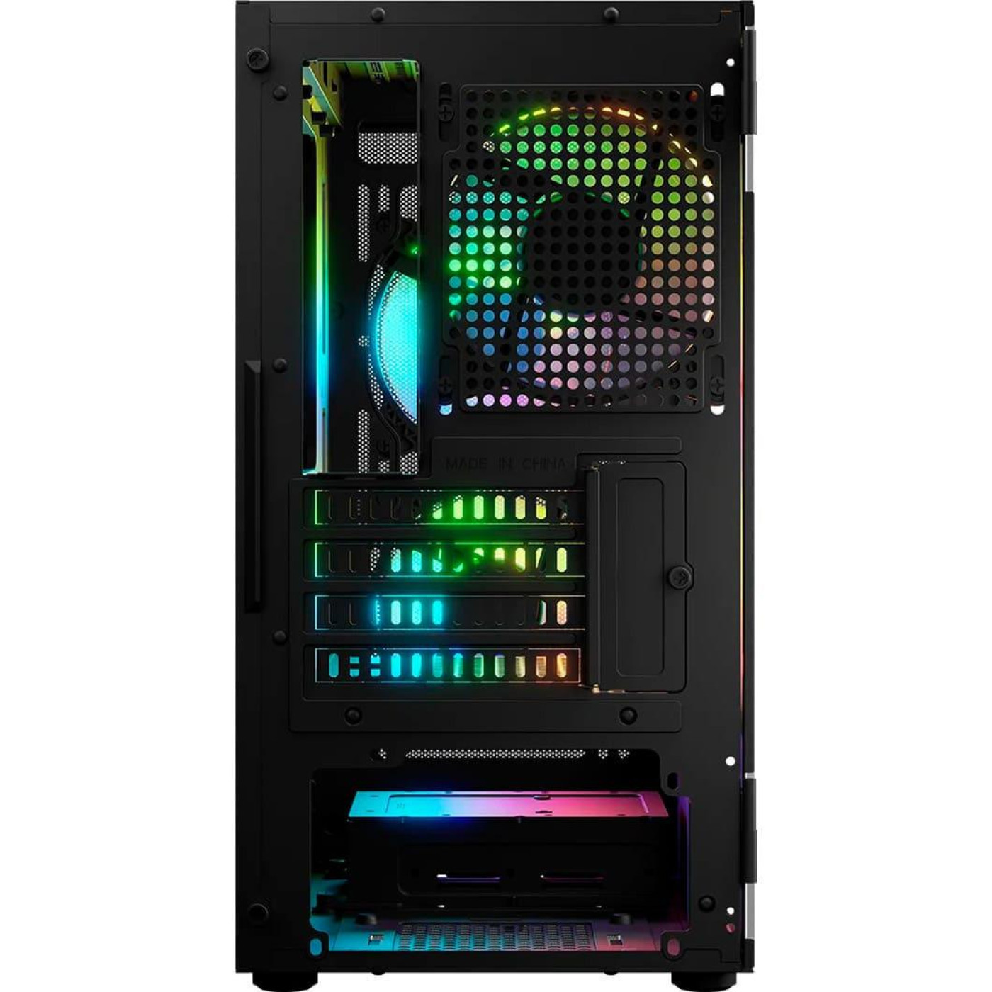 Корпус LogicConcept PORTOS MESH+GLASS ARGB fans 3x120mm BLACK без БЖ mATX