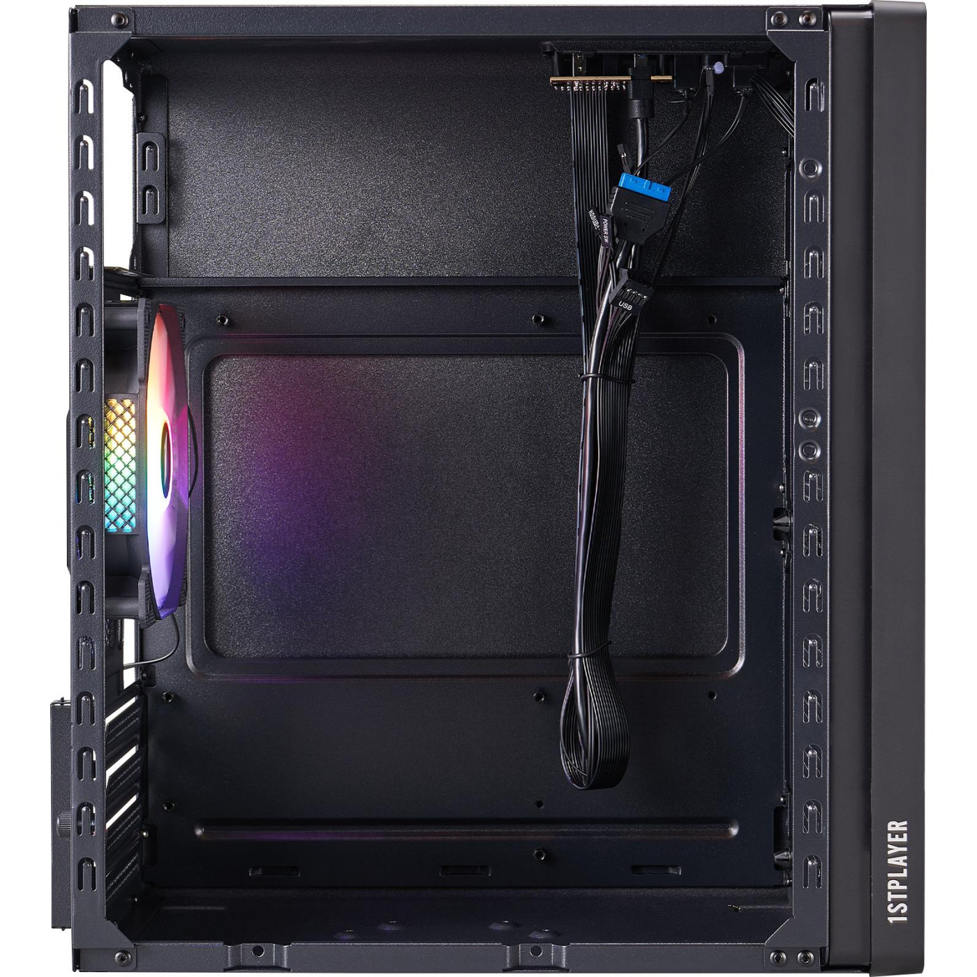 Корпус 1stPlayer WD1-BK-3F1 Black (WD1-BK-3F1)