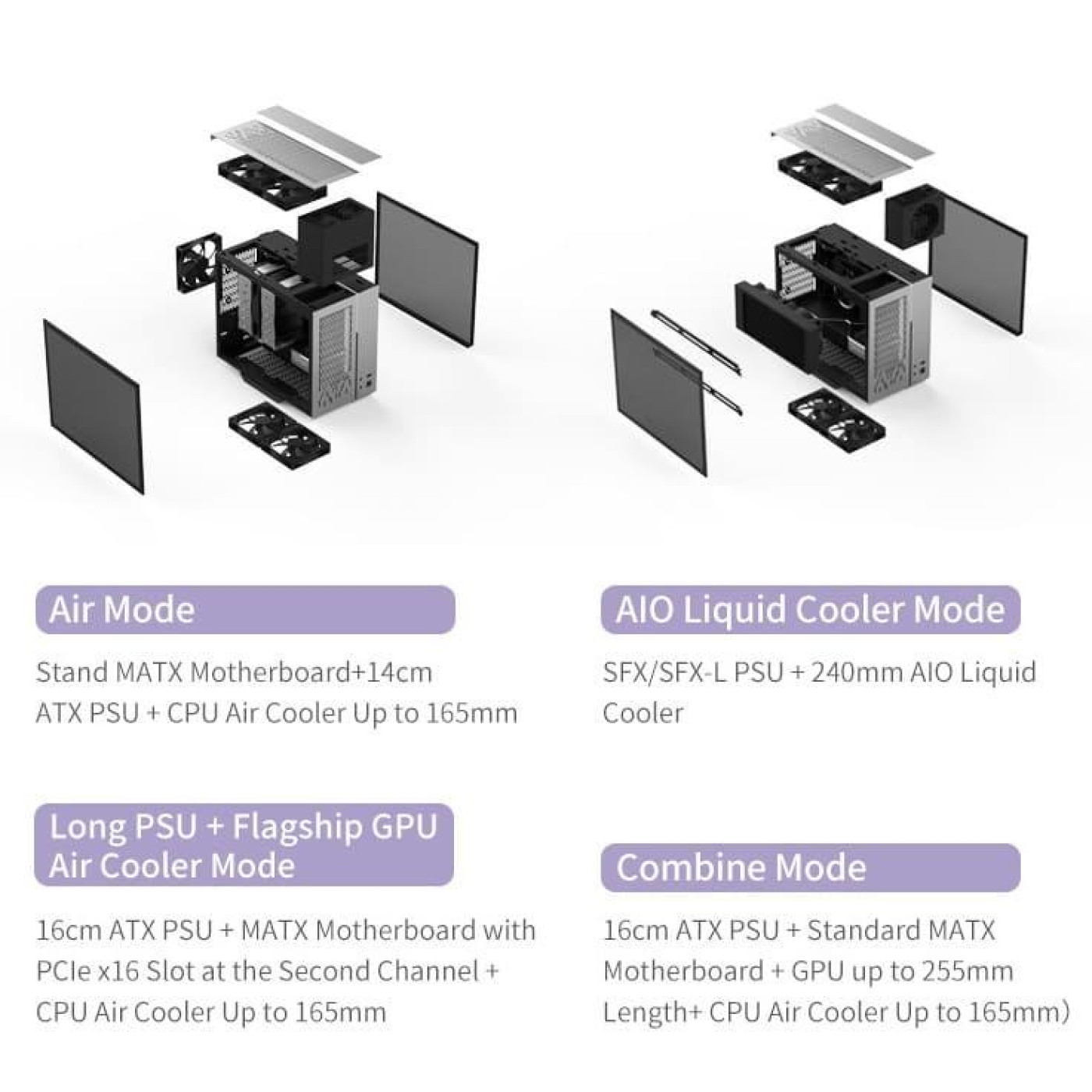 Корпус ALmordor Seiya 180 Matx Dark Silver (ALS180MDS) Без БП