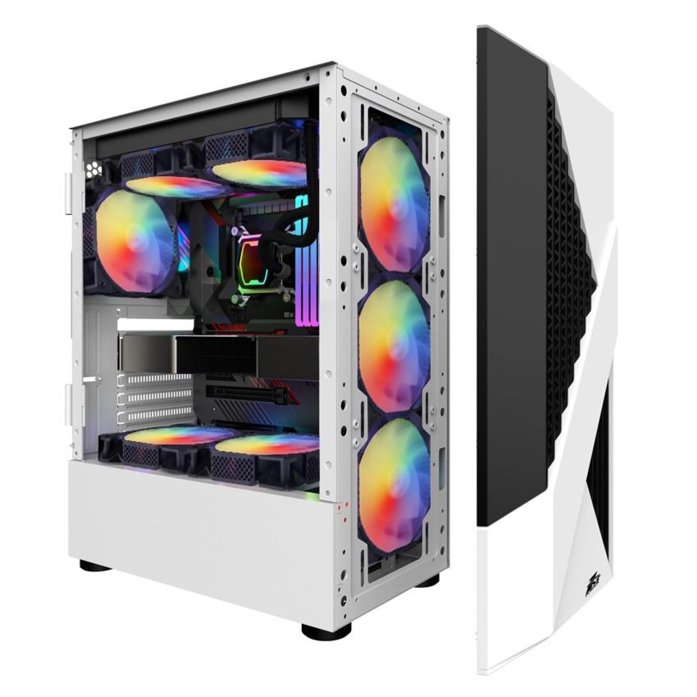 Корпус 1stPlayer F3-A-WH-4F1-PS-600FK-EU White 600W (F3-A-WH-4F1-PS-600FK-EU)