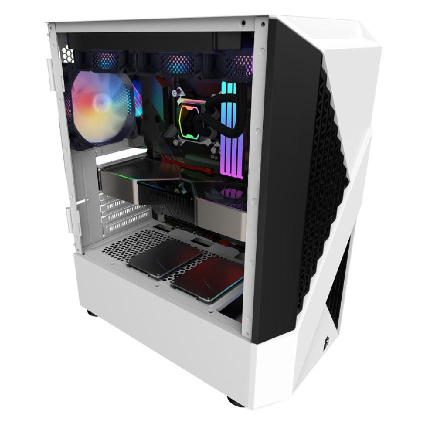 Корпус 1stPlayer F3-A-WH-4F1-PS-600FK-EU White 600W (F3-A-WH-4F1-PS-600FK-EU)