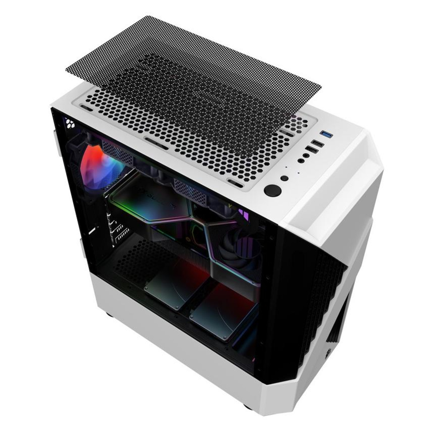 Корпус 1stPlayer F3-A-WH-4F1-PS-600FK-EU White 600W (F3-A-WH-4F1-PS-600FK-EU)