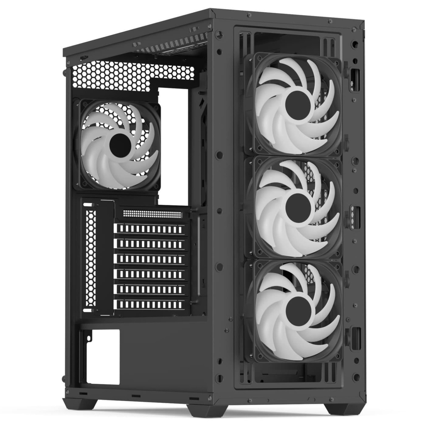 Корпус Aerocool D501A-G-BK-v2 Black без БП (ACCM-DS01043.11)