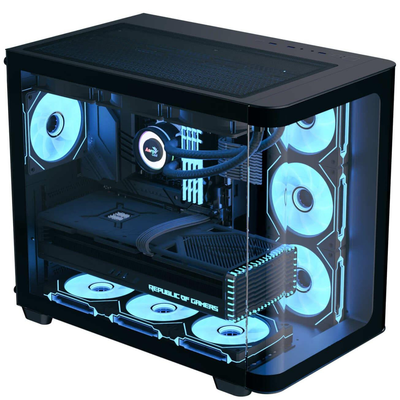 Корпус Aerocool P500C-G-BK-v1 Black без БП (ACCM-PN01043.11)