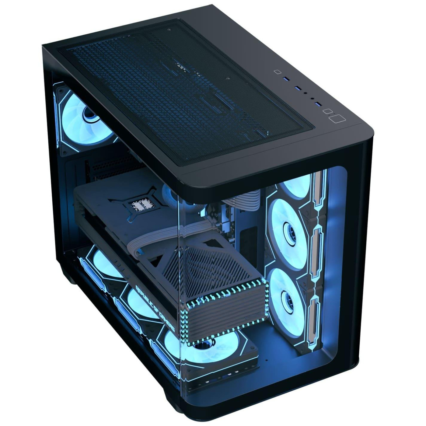 Корпус Aerocool P500C-G-BK-v1 Black без БП (ACCM-PN01043.11)