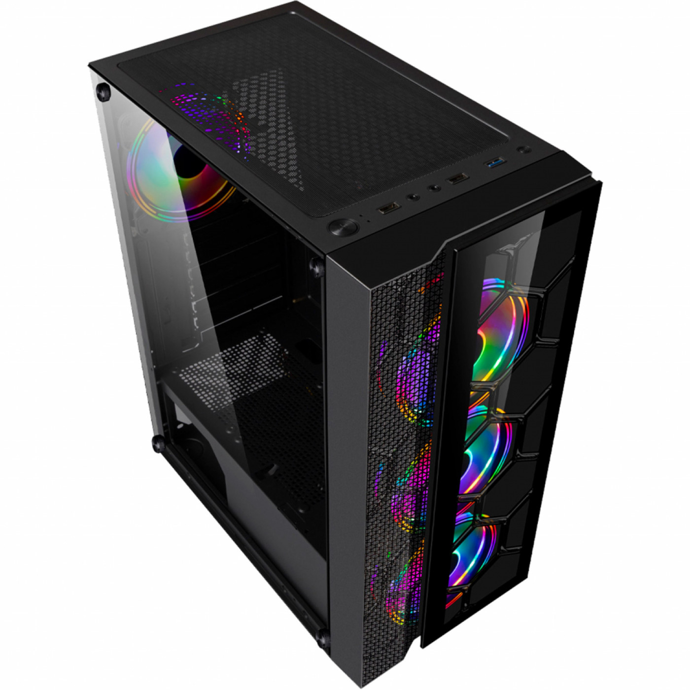 Корпус Frime Nucleus Black USB 3.0 без БП Nucleus-U3-GLS-4DTRMLT16.6WP Без БЖ