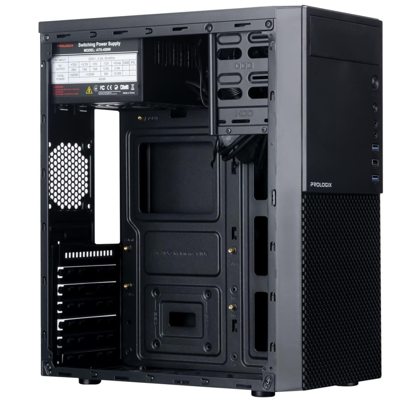 Корпус ProLogix E111 450W Black (E111 450W Black) 450 Вт