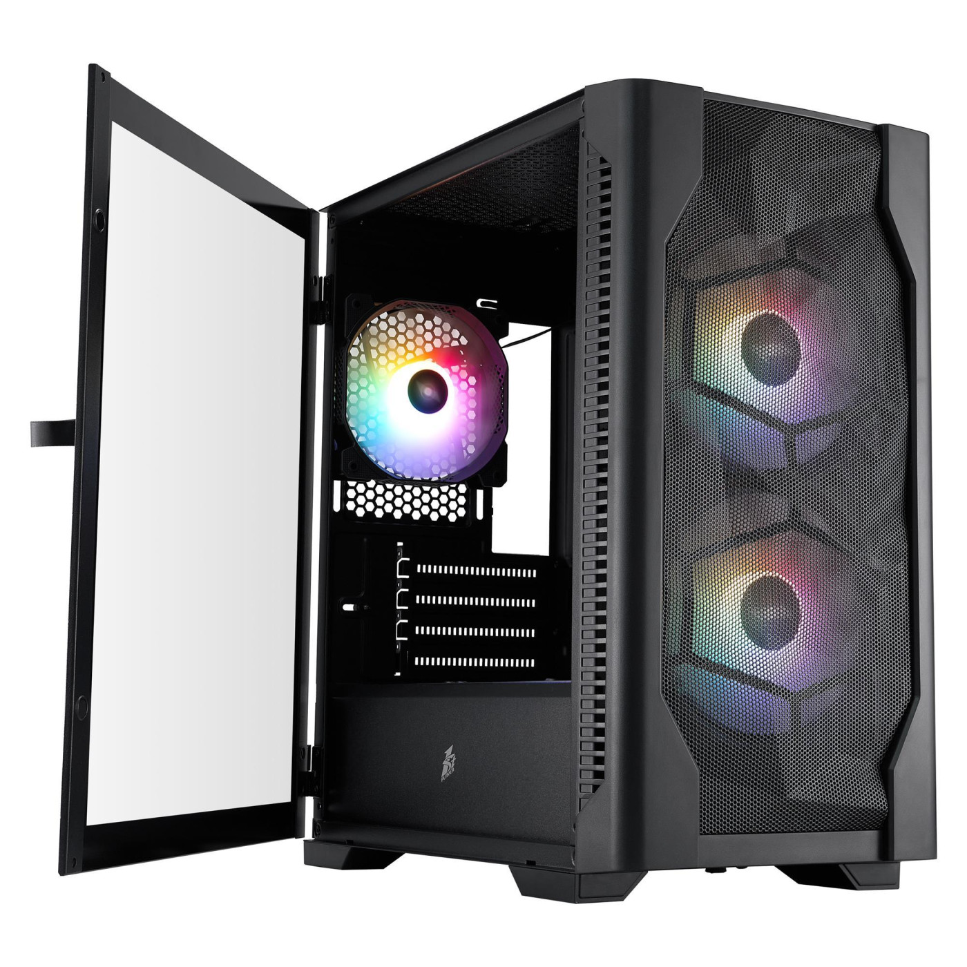 Корпус 1stPlayer D4-M-BK-2F1P-1F1 Black (D4-M-BK-2F1P-1F1)