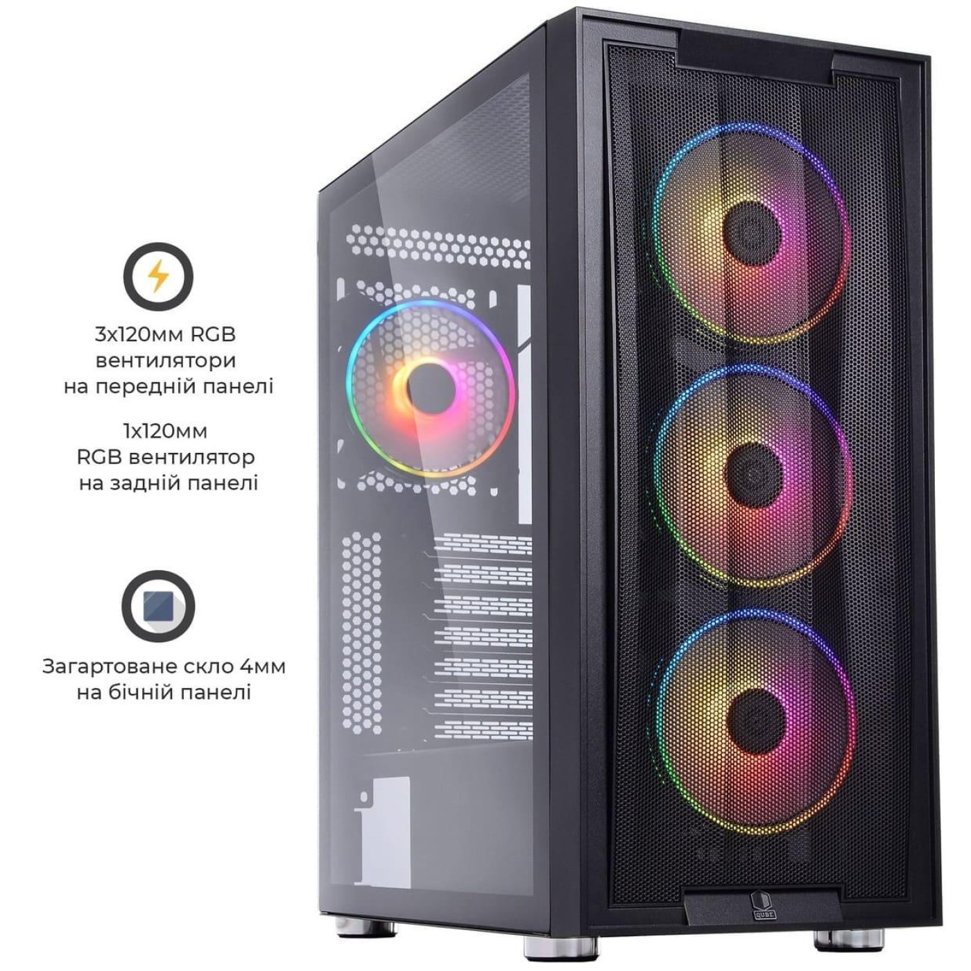 Корпус QUBE GALAXY Black (GALAXY_FCNU3) Без БП