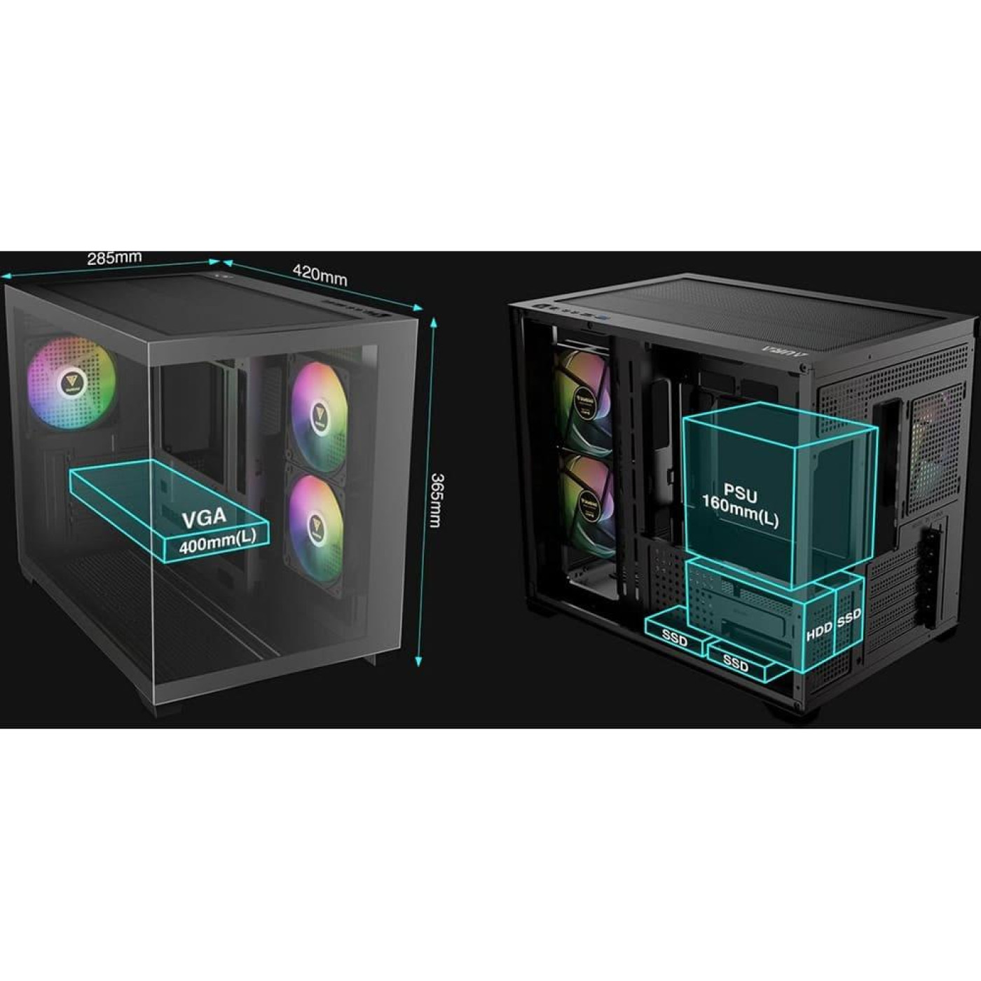 Корпус GAMDIAS AURA GC10M V2 ARGB (4711514503159) Без БП