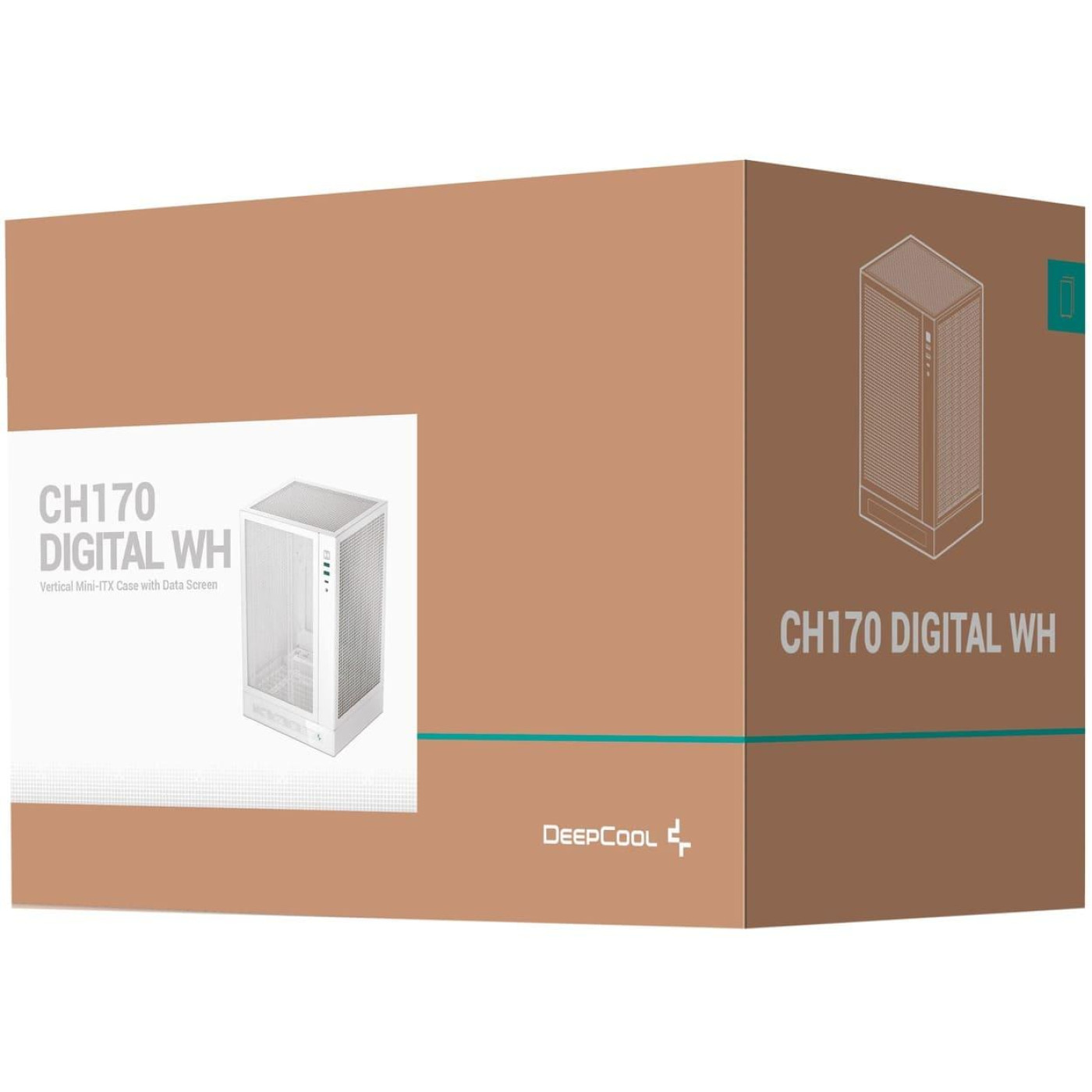 Корпус Deepcool CH170 Digital White (R-CH170-WHNPI0D-G-1) Без БП
