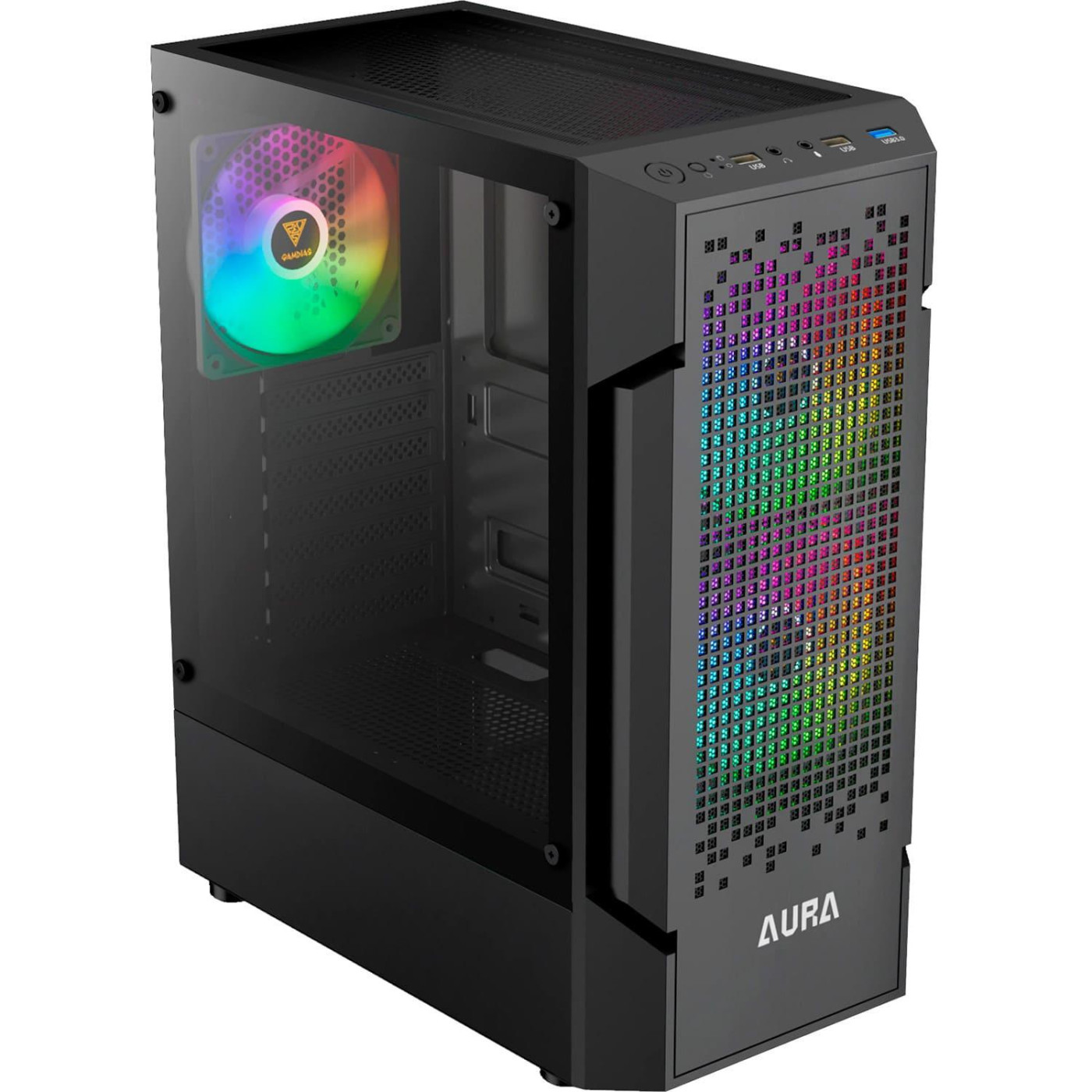 Корпус GAMDIAS AURA GC7 ARGB Tempered Glass Black (4711514500677) Без БП