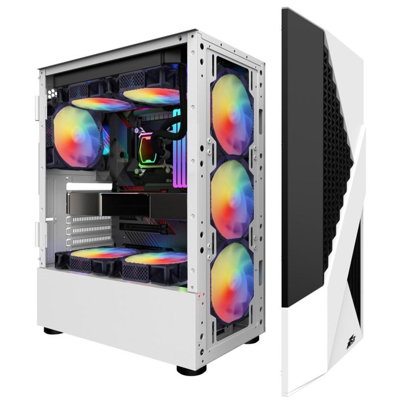 Корпус 1stPlayer F3-A-WH-4F1 White (F3-A-WH-4F1) Без БП