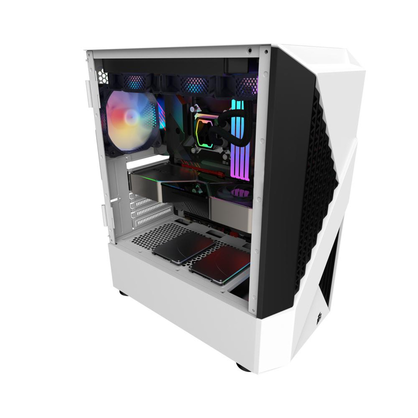 Корпус 1stPlayer F3-A-WH-4F1 White (F3-A-WH-4F1) Без БП