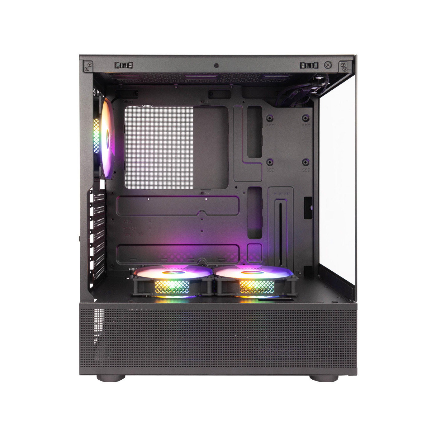 Корпус 1stPlayer Mi7-A-BK-2F7R-1F7 Black без БП