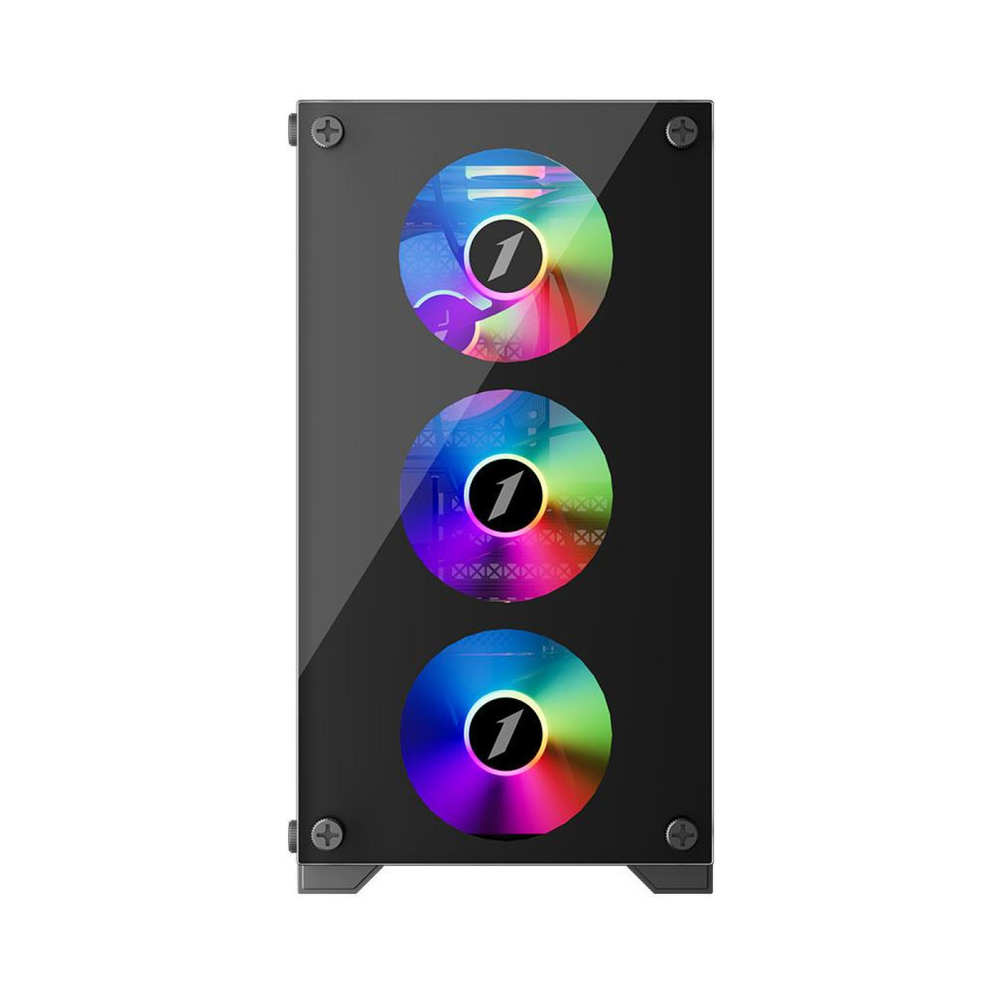 Корпус 1stPlayer X2-M-BK-4F1 Black без БП (X2-M-BK-4F1)