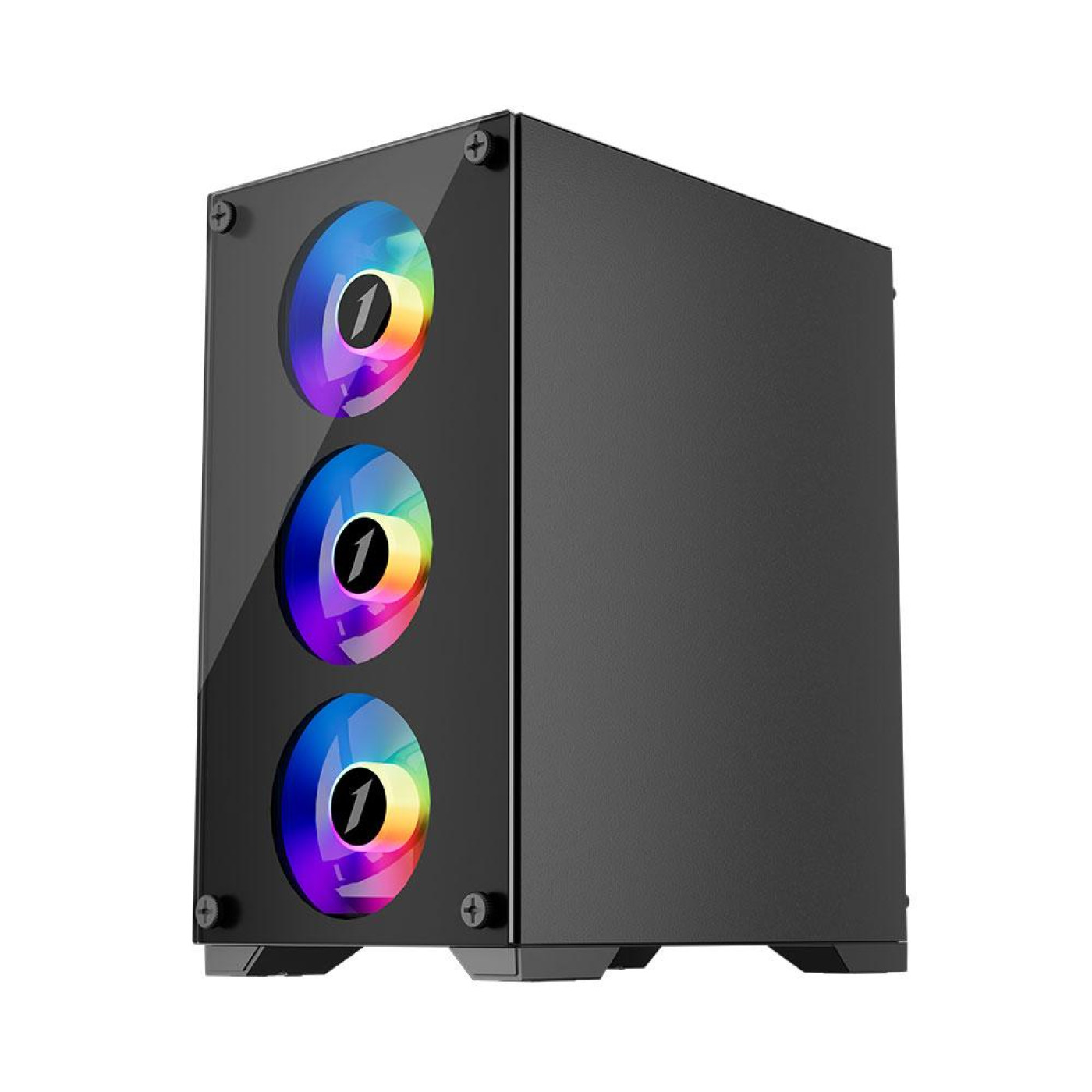 Корпус 1stPlayer X2-M-BK-4F1 Black без БП (X2-M-BK-4F1)