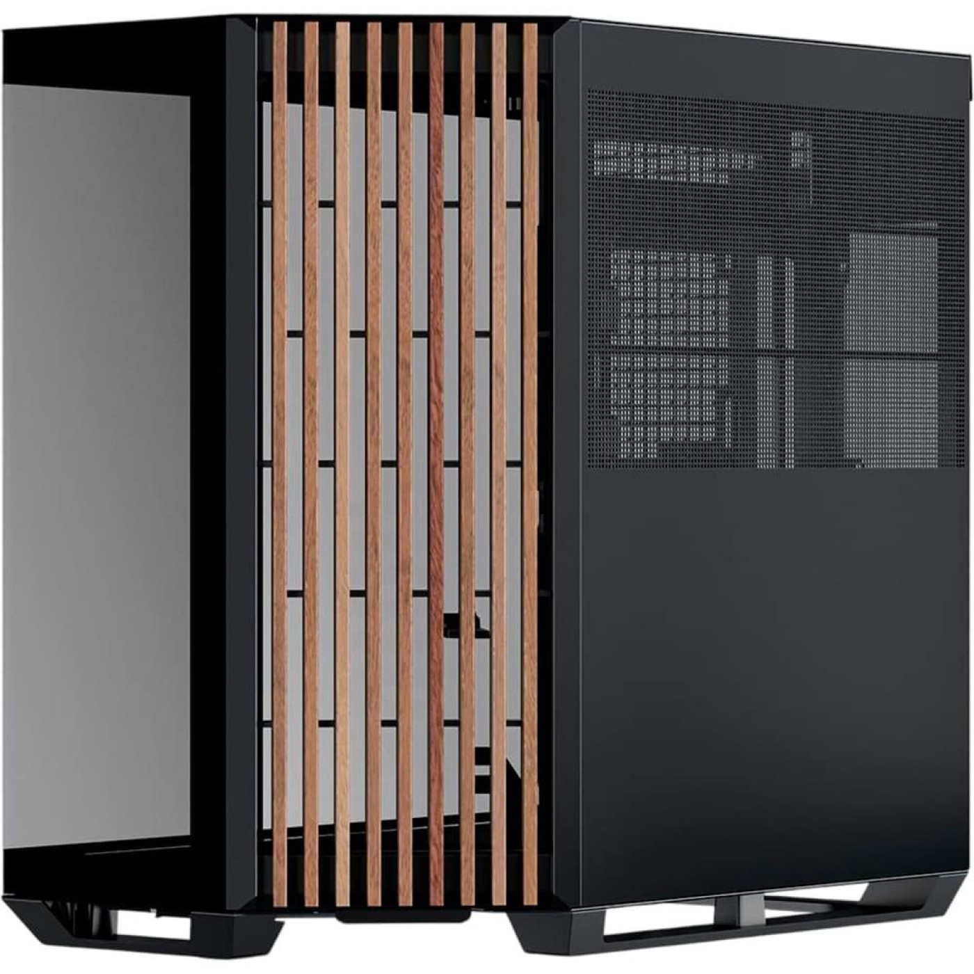 Корпус APNX V1-W Tempered Glass без БП Black/Wood (APCM-VI01103.11)