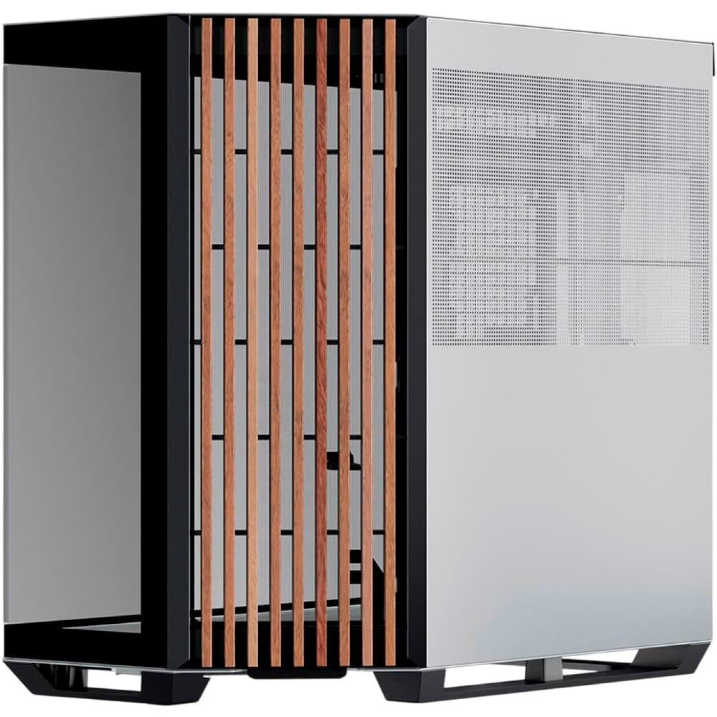 Корпус APNX V1-W Tempered Glass без БП Black/White/Wood (APCM-VI01103.M1)