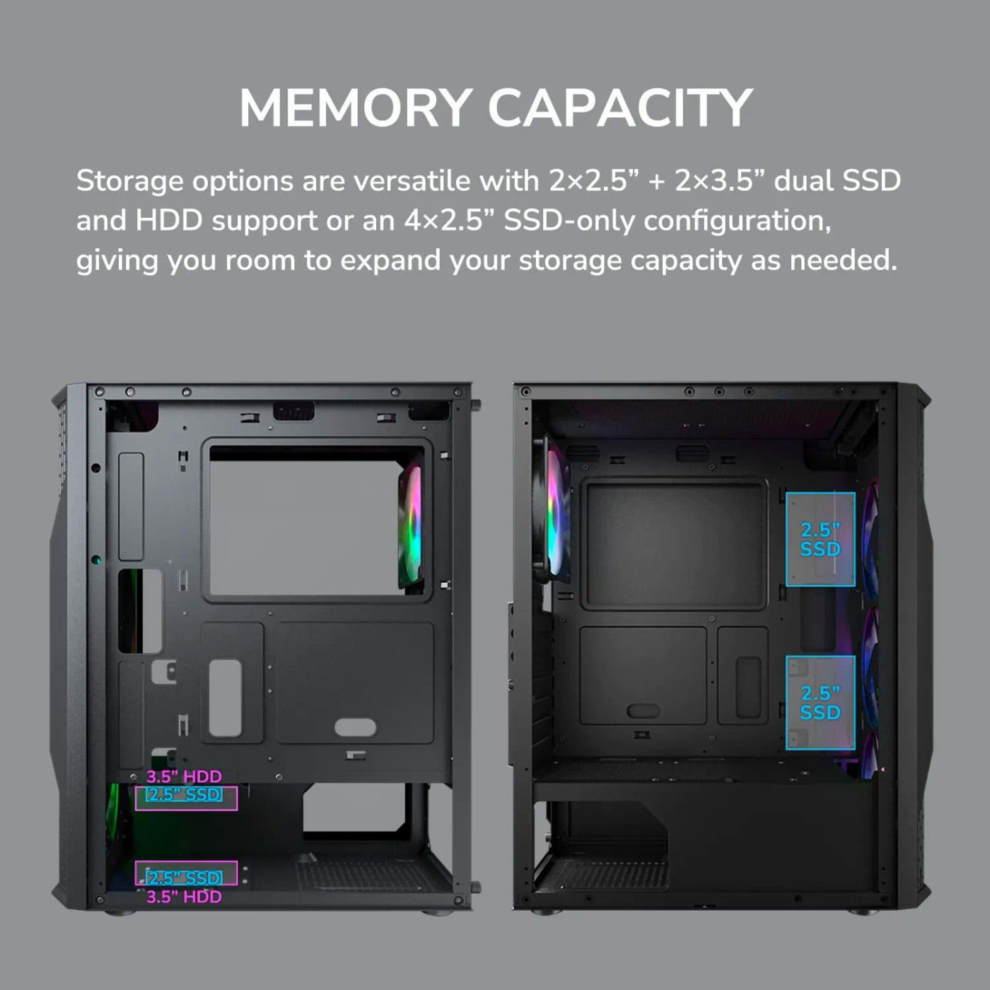 Корпус Cougar MX110 Uniface RGB Black (MX110 RGB) U1