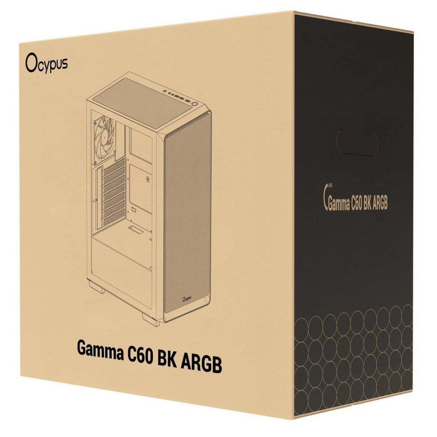 Корпус OCYPUS GAMMA C60 BK ARGB (GAMMA-C60-BKG400XX-GL) Без БП