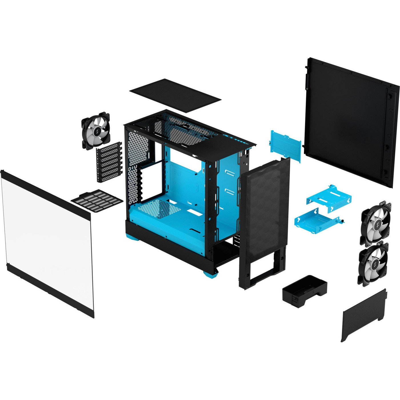 Корпус Fractal Design Pop Air RGB Tempered Glass без БЖ Cyan Core (FD-C-POR1A-02) Без БП