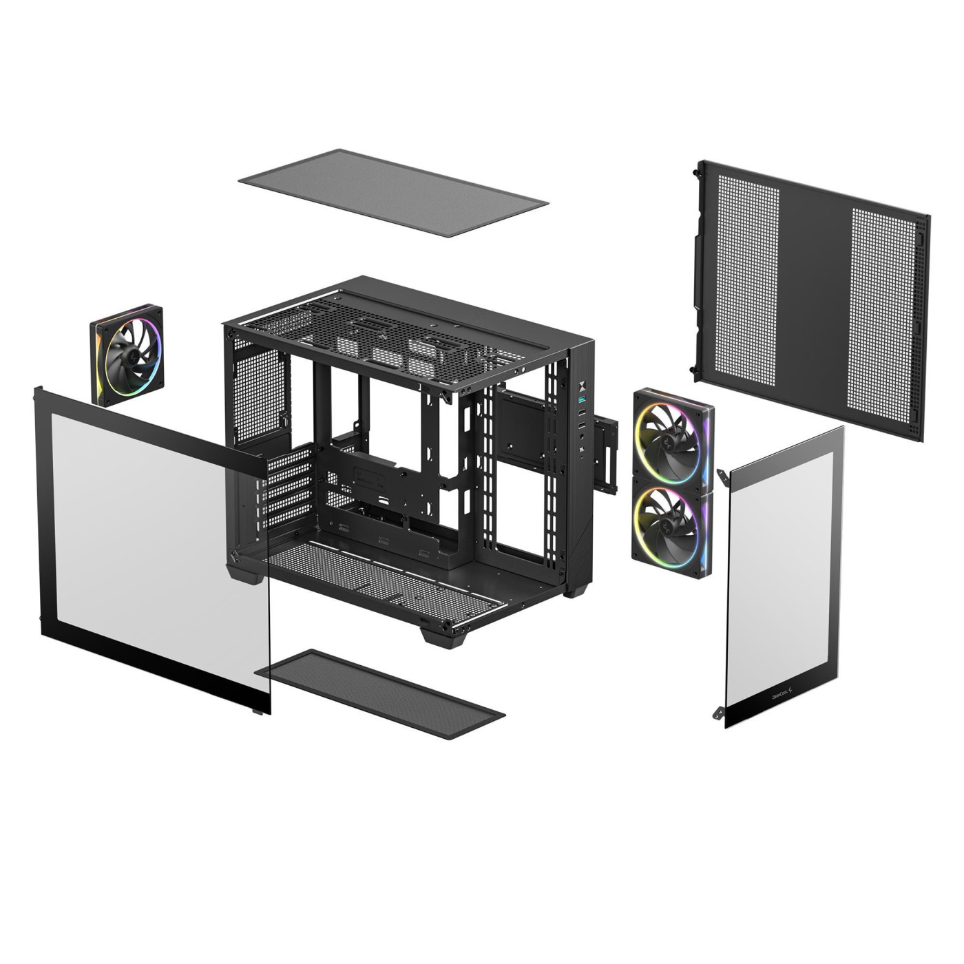 Корпус Deepcool CG330 3F Black без БЖ (R-CG330-BKNGM3-G) Без БП