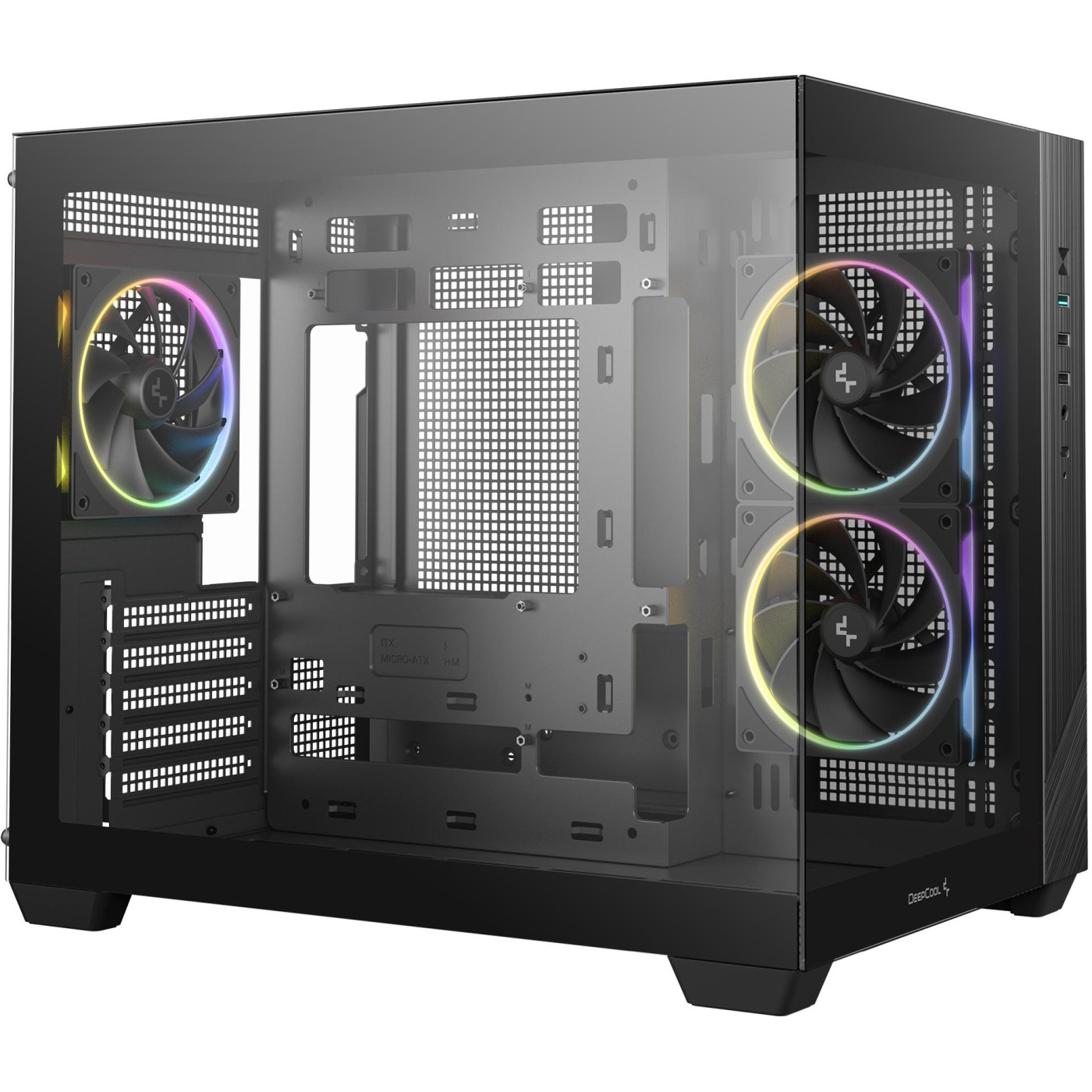 Корпус Deepcool CG330 3F Black без БЖ (R-CG330-BKNGM3-G) Без БП