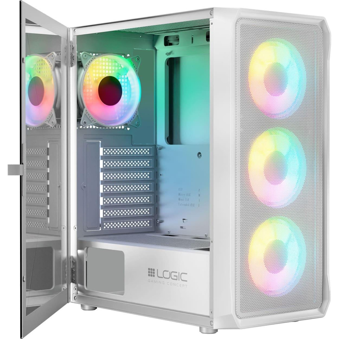 Корпус LogicConcept PORTOS MESH+GLASS ARGB White без БП (AT-PORTOS-20-0000000-0002)