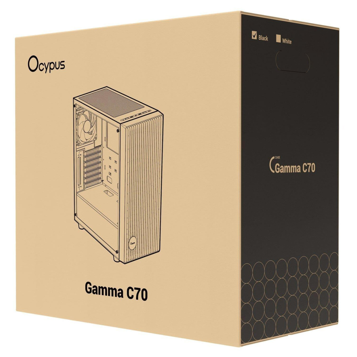 Корпус OCYPUS GAMMA C70 BK ARGB (GAMMA-C70-BKG400XX-GL) Без БП
