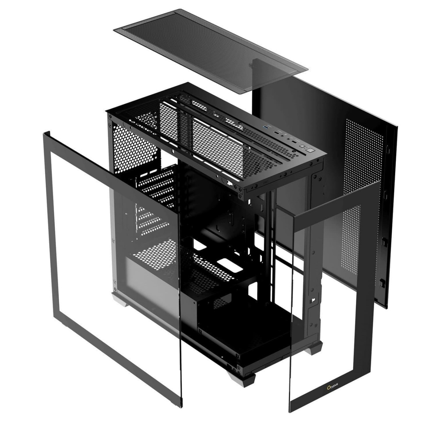 Корпус OCYPUS GAMMA C72 BK (GAMMA-C72-BKD000XX-GL) Без БП