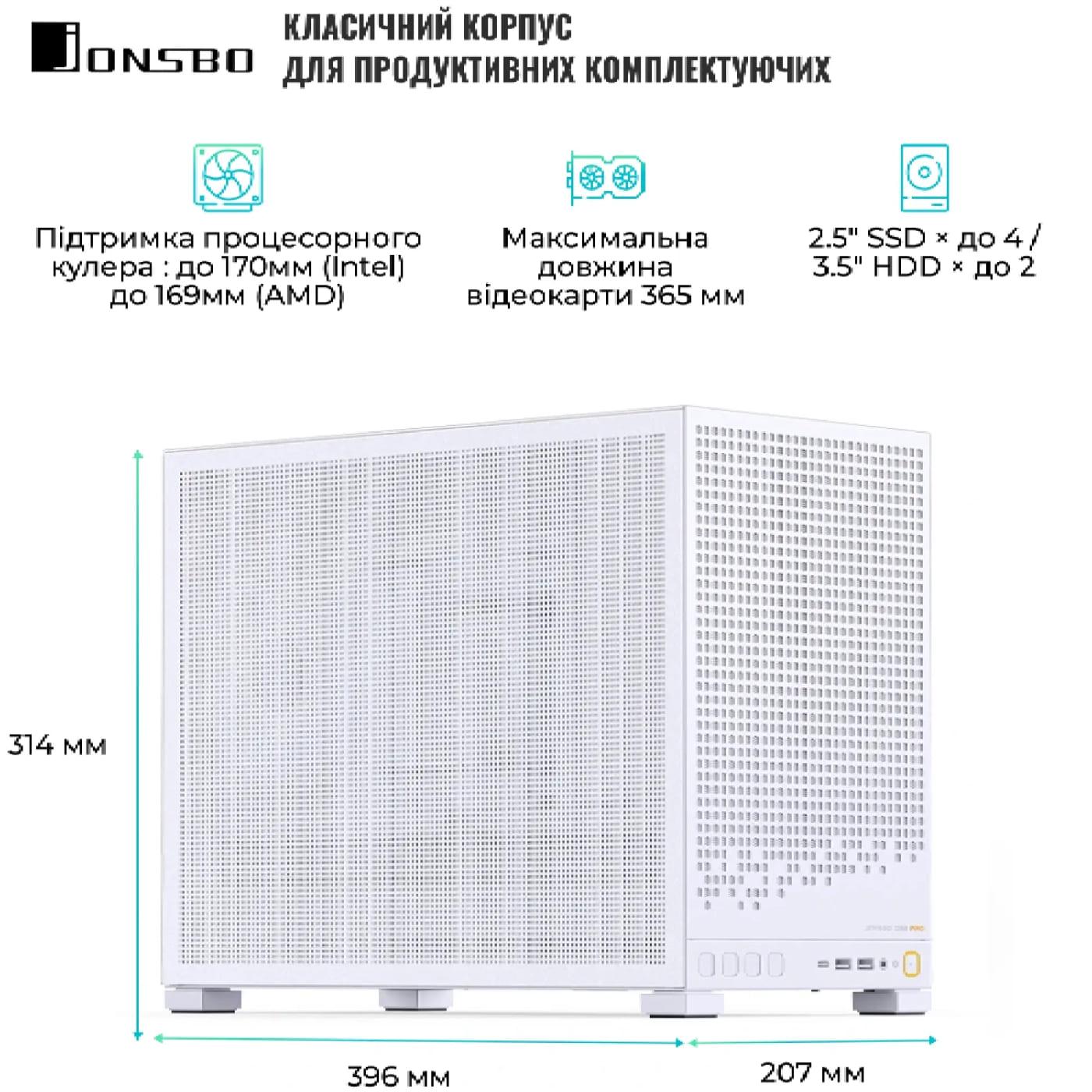 Корпус Jonsbo D32 PRO MESH White (D32 PRO MESH White) Без БП