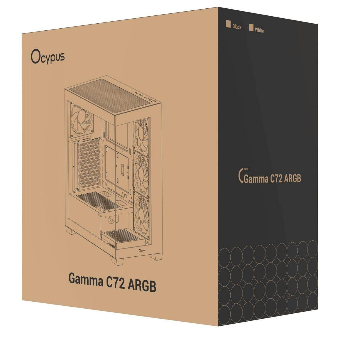 Корпус OCYPUS GAMMA C72 WH ARGB (GAMMA-C72-WHD400XX-GL) Без БП
