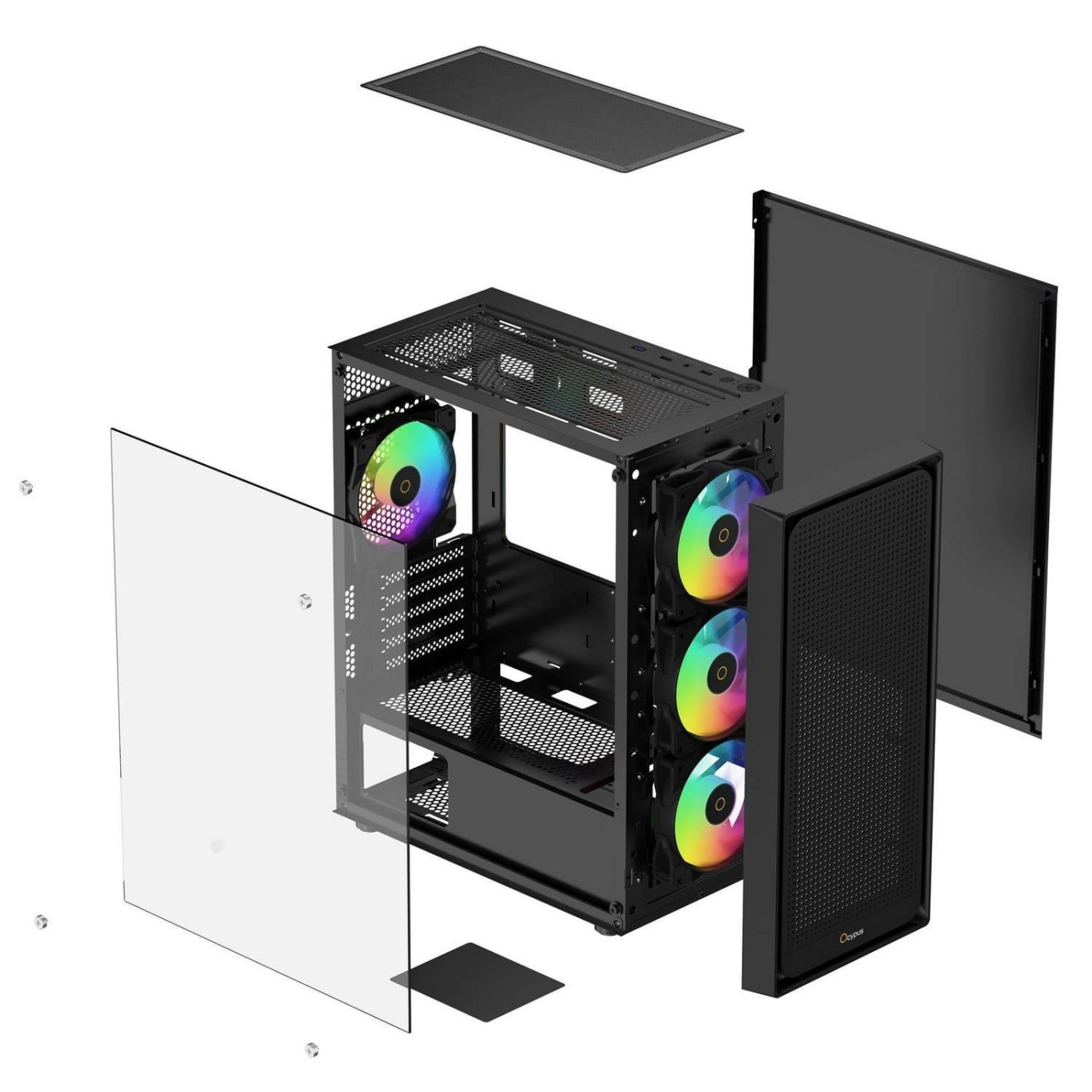 Корпус OCYPUS GAMMA C50 BK ARGB (GAMMA-C50-BKG400XX-GL) Без БП