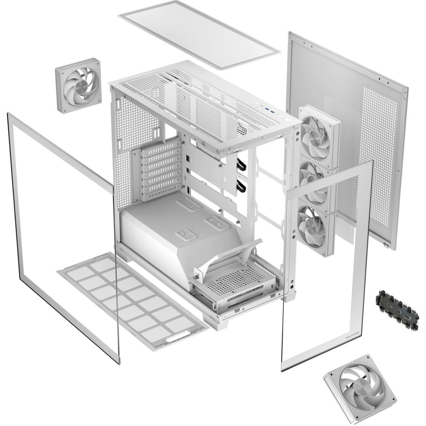 Корпус Modecom VOLCANO STELLAR ARGB без БП WHITE (AT-STELLAR-5F-ARGB-20)