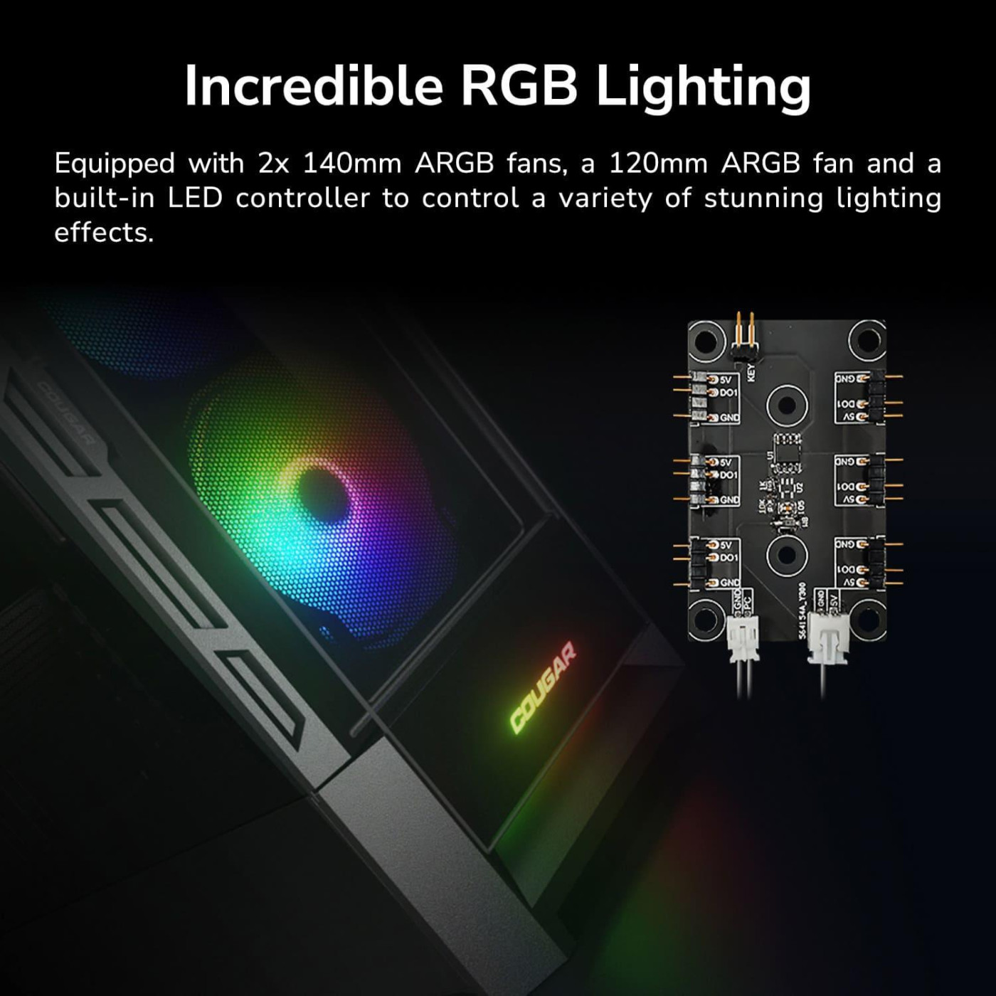 Корпус Cougar Duoface RGB (Black) (CGR-5ZD1B-RGB)