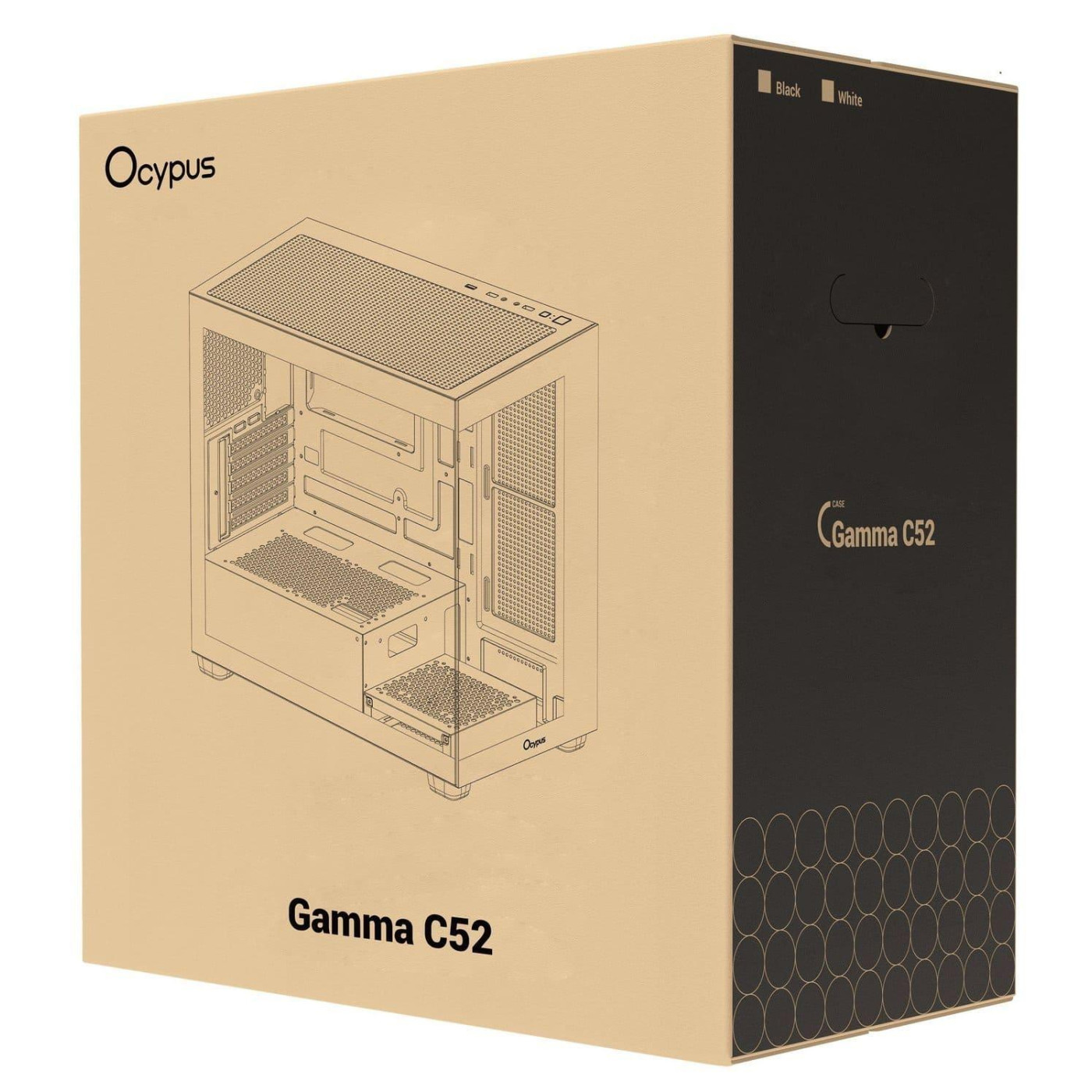 Корпус OCYPUS GAMMA C52 BK (GAMMA-C52-BKD000XX-GL) Без БП