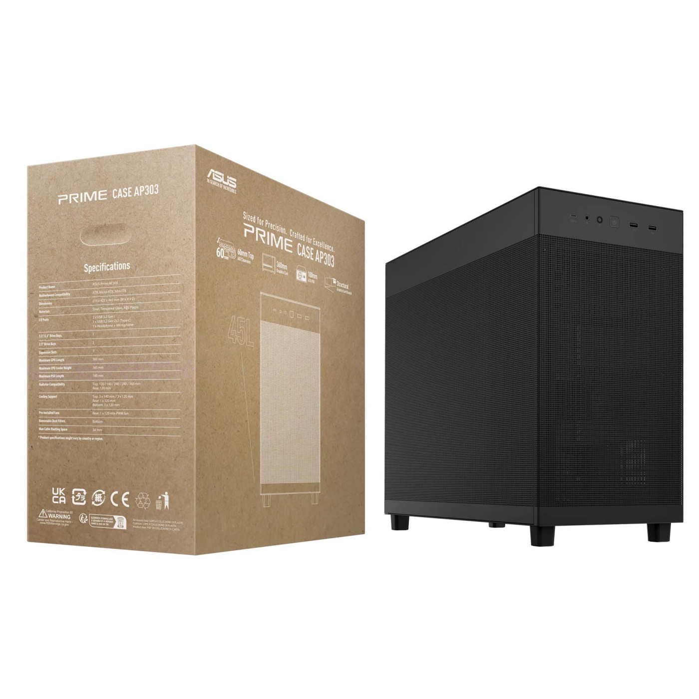 Корпус ASUS Prime AP303 Mesh Black (90DC00V0-B39000) Без БП