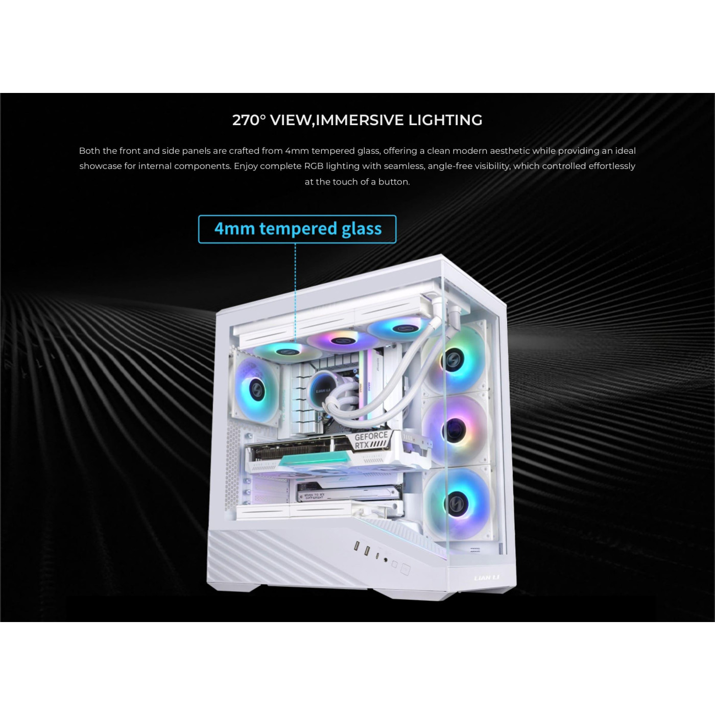 Корпус Lian Li Vector V100R Tempered Glass без БП White (G99.V100RW.01)