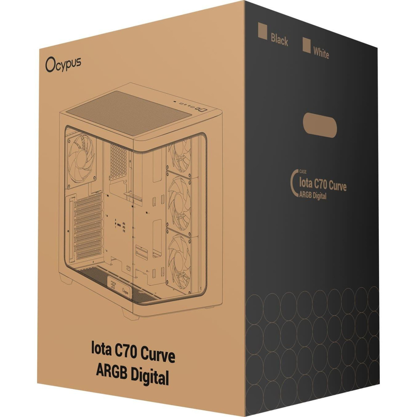 Корпус Ocypus IOTA C70 Curve ARGB Digital White (IOTA-C70-WHD400CD-GL)